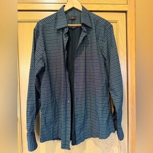 Z Zegna Men's Geometric Button Down Dress Shirt / 43